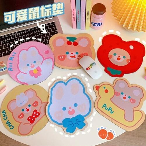 Cute Cartoon Bear Mouse Pad Student Computer Mouse Non-slip Notebook Rubber Pad Office Keyboard Protection Pad Table Mat Coaster