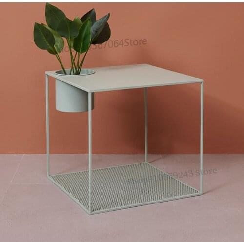 Nordic Minimalist Iron Art Small Coffee Table Modern Minimalist Sofa Side A Few Corners Ins Mini Living Room Small Square Table