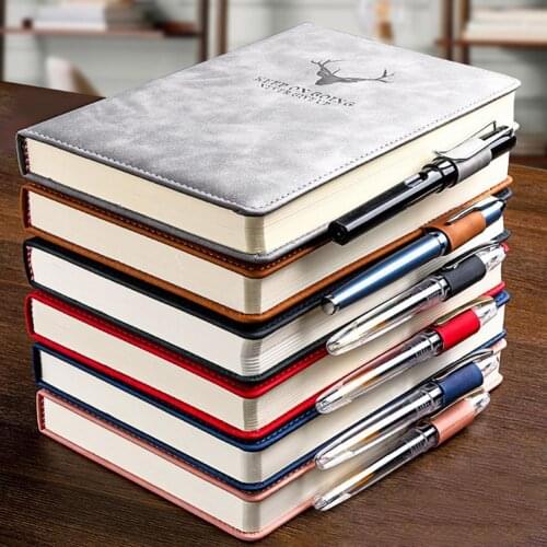 Notebook 360 Pages A5 Faux Leather Thick Business Notebook Sketch Journal Diary with Pen School Office Supplies