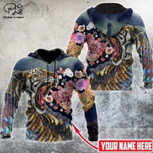 PLstar Cosmos Beautiful Tiger 3D Printed Animal Hoodies Sweatshirts Zip Hooded For Men And Women Casual Streetwear Style-T01