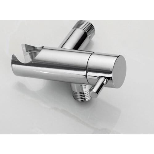Bathroom Toilet Shattaf angle Valve Holder Brass Multifunctional Toilet Bidet Valve with Holder chrome plated wall mounted