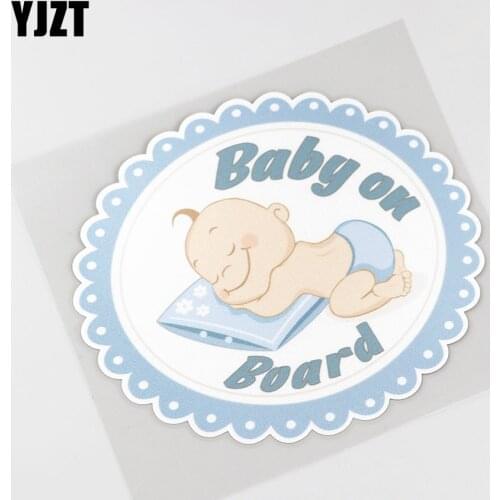 YJZT 15.4CMX13.2CM Baby ON Board Car Sticker Sleeping baby Pvc Decal 13A-0044