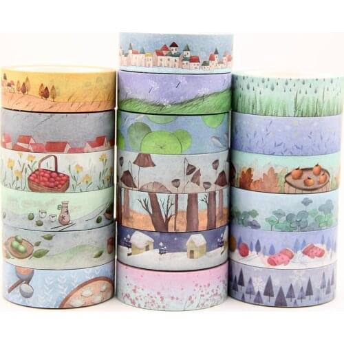 A301~A318 1PC Follows Leaves Trees Snows washi tape 10m Flowers Masking Tapes Decorative Stickers DIY Stationery School Supplies