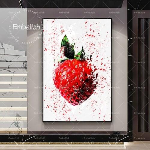 1 Pieces Fresh Strawberry Fruits Modern Home Decor Pictures For Living Room Wall Art Poster Kitchen Dinning Room Canvas Painting