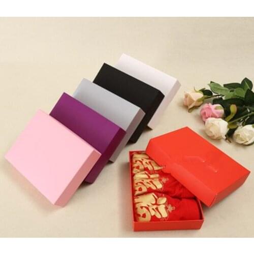 10pcs/lot High Quality Blank Gift Packing Box Black Clothes Storage Box Large Size Cardboard Package Box Silver Custom Box