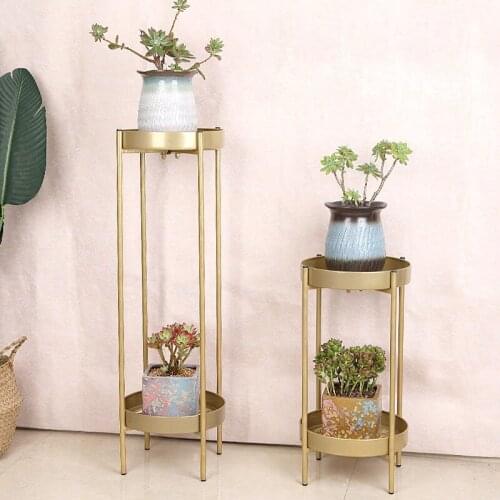 2-Tier Stainless Steel Plant Nordic Style Stand Outdoor Indoor Garden Metal Flower Pots Rack Corner Planter Shelf