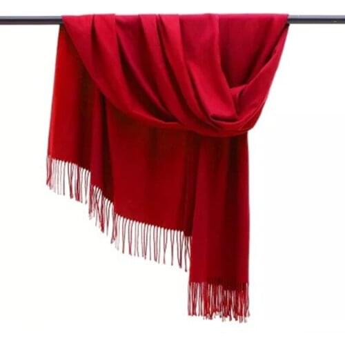 2019 fashion solid soft cashmere scarves winter women scarf lady tassel shawls and wraps bandana female foulard Tassel