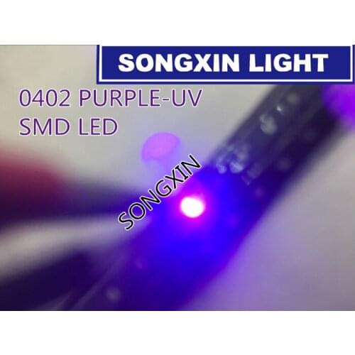 500pcs UV/purple Color 0402 SMD SMT Super Bright lamp LED lights light-emitting diodes New High quality 390-410nm 1.0*0.5mm