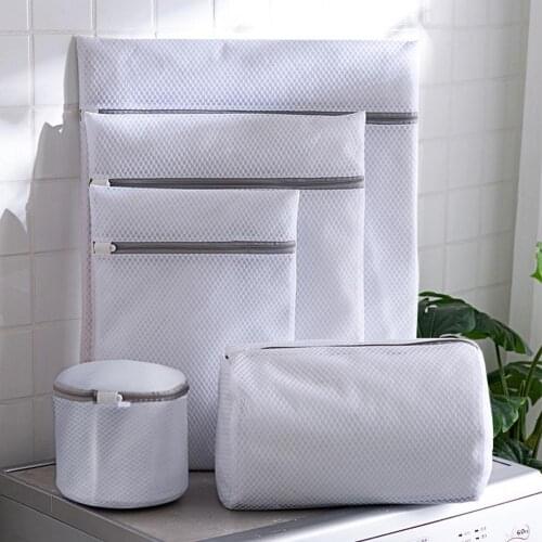 6 Size/Set White Mesh Laundry Bags For Washing Machines Lingerie Laundry Sock Wash Bags Modern Polyester Laundry Bag