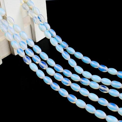 Natural rough 5*8mm synthetic opal rice loose beads Beads for jewelry making handmade DIY necklace Bracelet Jewelry Accessories