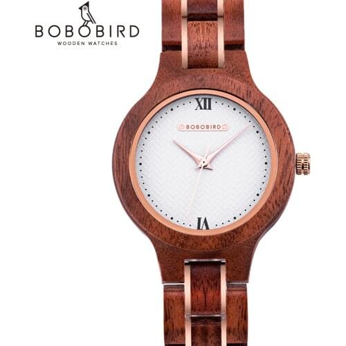 BOBO BIRD Womens Watch Quartz Watch For Woman Wooden Wrist Watch Female Lady Wristwatches Wood Clock Timepieces Gift 2021 New