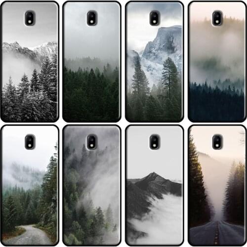 Black White Mountain Forest Peak Mist Cover For Samsung Galaxy J1 J3 J4 J5 J6 J7 2016 2017 A3 A5 A6 A8 A9 J2 Core J8 2018 Cover