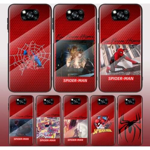 Art Style Spiderman Tempered Glass Cover For Xiaomi POCO F3 F2 X3 NFC X2 M2 Pro Phone Case
