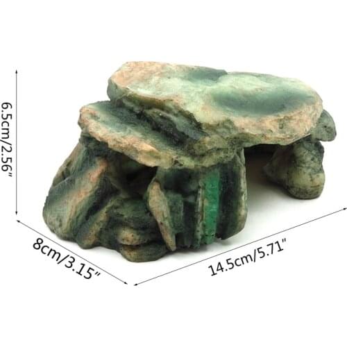 Turtle Hiding Cave Resin Aquarium Fish Tank Landscape Reptile Hide Habitat Decor