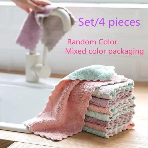 1/4 piece of thick double-sided cleaning cloth kitchen scouring pad is soft and absorbent and easy to clean napkin cloth2021