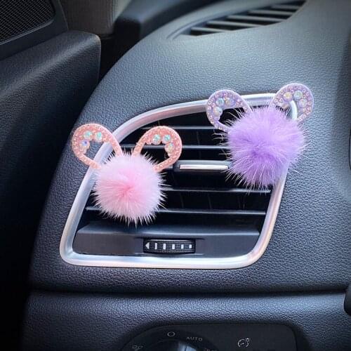 Color plush rabbit model car perfume decoration clip Ladies interior trim perfume