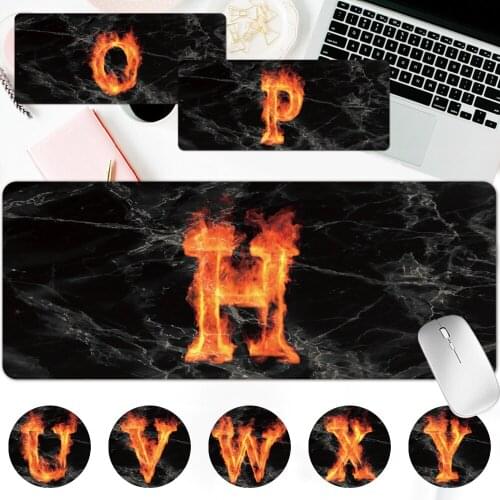 Computer Mousepad Portable Gaming Mouse Pad Fire Letter Series 30x60CM/30x80CM Waterproof PU Leather Desk Mat Table PC Pad