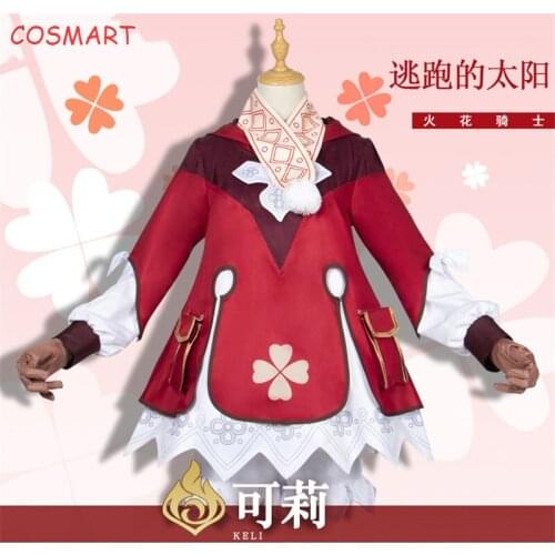 Anime Genshin Impact Klee Keli Cosplay Costume Lolita Dress Lovely Uniform Halloween Suit For Women Outfit Customized New 2020