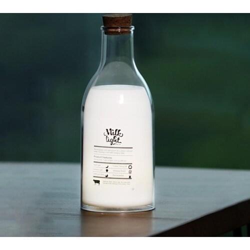 1 PC Milk Bottle Lamp Re-chargeable Safe Design Average Size Table Desk White Night Light for Bedroom 2021