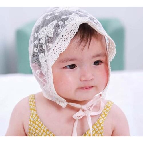 Summer Lace Flower Sun Hat Toddlers Newborn Baby Girls Kids Soft Bonnet Photography Props For Baby Accessories