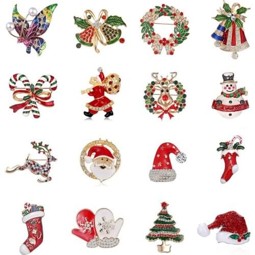 Fashion Cute/Romantic Metal Brooches Womens Christmas Snowman Butterfly Christmas Tree Alloy Brooches Jewelry for Girls