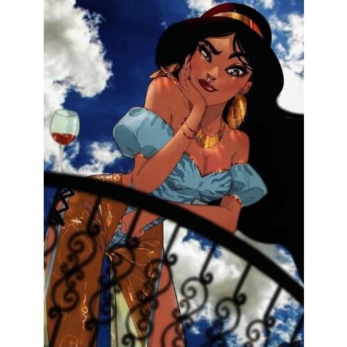 Disney 5D DIY Diamond Painting Aisha Anna Rapunze Round Diamond Embroidery Kit Exquisite Home Artifact Decoration Gift