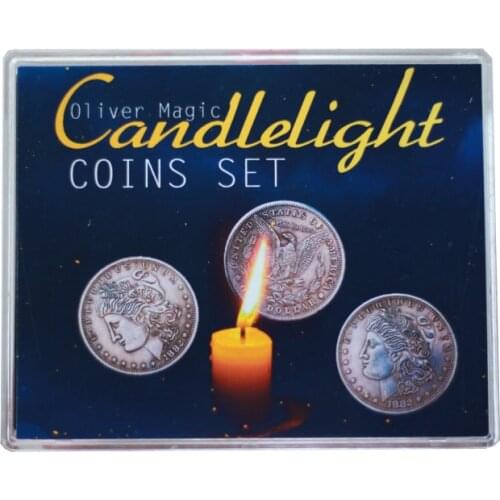 Candlelight Coins Set (Morgan Gimmick) by Oliver Magic Tricks Close Up Magic Props Coins Vanishing Super Visual Effect