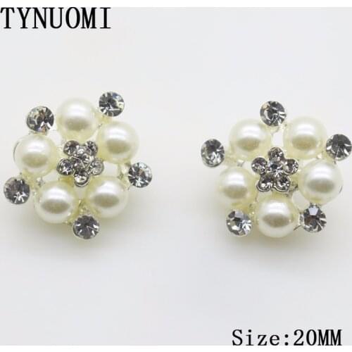 New Alloy Button 10pcs / Lot20MM Rhinestone Button Craft Decorations DIY Wedding Pearl Decoration Embellishment Buckle