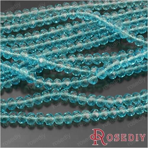 Wholesale 4*6mm Clear Blue Oblate Spheroid Glass Beads Diy Jewelry Findings Accessories Roughly 100 pieces(JM5874)