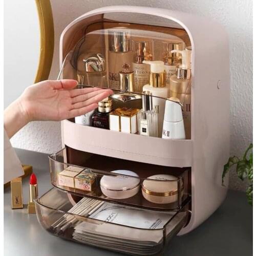 Makeup Organizer Large Capacity Waterproof Dustproof Bathroom Cosmetic Storage Box Desktop Beauty Storage Drawer