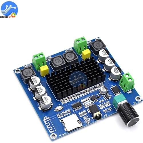 XH-A105 Bluetooth 5.0 TDA7498 digital amplifier board 2x100W Stereo Audio AMP Module Support TF Card AUX diy kit volume control