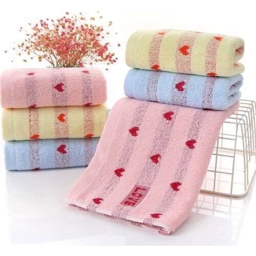 Pure Cotton Towel Peach Heart Jacquard Absorbent Towel Quick Drying Cotton Towel Face Hand Bath Cloth Bathroom Absorbent Towel