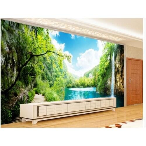 Custom photo wallpaper 3D stereo Beautiful Wonderland Romantic Alpine Landscape 3d mural wallpaper