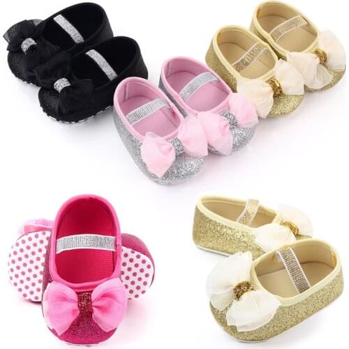 Hot Toddler Girl Crib Shoes Newborn Baby Girls Boys Bowknot Soft Sole Dot Print Casual Shoes