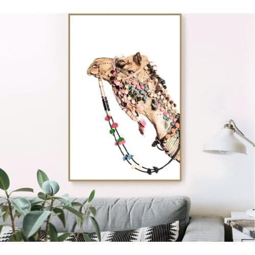 Camel Print Desert Animal Poster Boho Decor Black White Camel Photo Picture Wall Decoration Wall Art Canvas Painting Moroccan