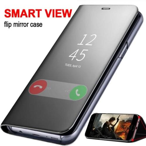 Luxury Mirror Phone Case For iPhone X 8 7 Plus Flip Stand Leather Cover Holder Shockproof Protective Case For XR XS Max