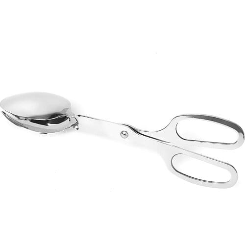 Stainless Steel Salad Tongs Restaurant Kitchen Serving Spoon Fork