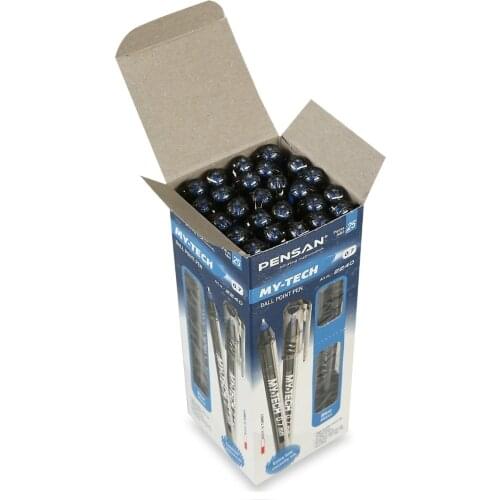 Pensan My-Tech Ballpoint Pen 25 Pcs 0.7MM Ball Quality End Stationery School Supplies Office Accessories Colors Cap