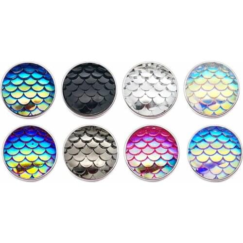 Scale Silicone 18mm Acrylic Resin Uneven Resin Snap Button 038 Fit Charm Interchangeable Bracelets Jewelry For Women Accessories