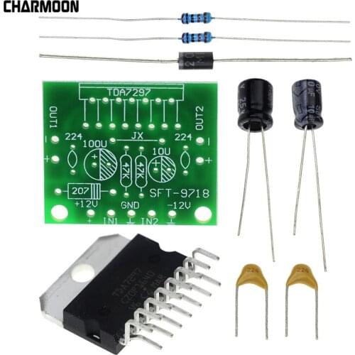 TDA7297 15W amplifier board spare parts dc 12v grade 2.0 dual audio encoding 15w electronic diy kit