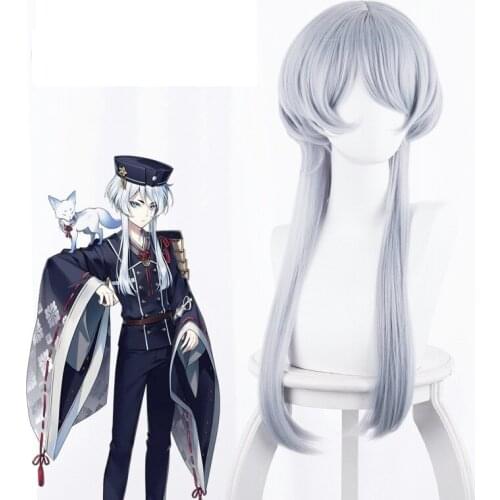 Game Touken Ranbu Online Hakusan Yoshimitsu Wig Cosplay Heat Resistant Synthetic Hair Wig+ Wig Cap