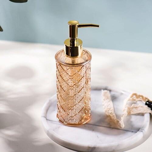 280ml Soap Dispenser Vintage Glass Refill Empty Bottles Bathroom Conditioner Hand Wash Shampoo Bottle Lotion Liquid Sub-bottle