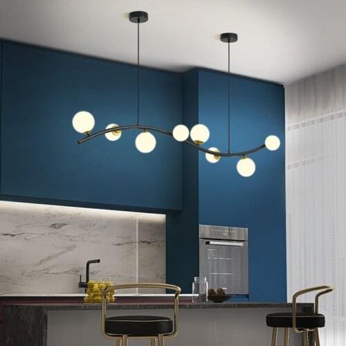 Simple atmosphere hall living room Nordic iron chandelier modern creative personality Magic Bean dining room Bar hanging lights