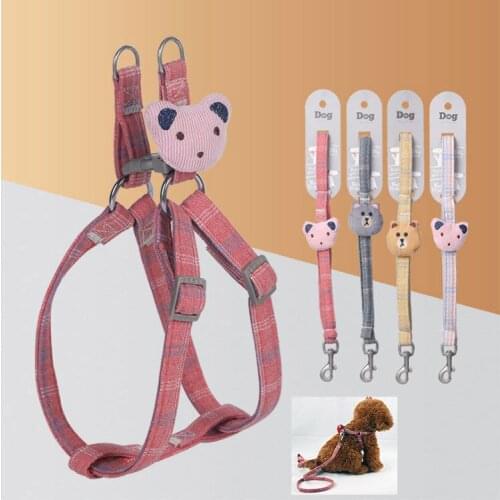 Vest Leash Dog Collar Pet Dog Cat Harness Leash Harness Puppy Small Pet Rope Outdoor Walking Pet Supplies Adjustable
