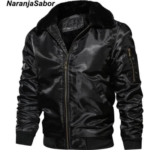 NaranjaSabor Winter Mens Jackets Thick Motorcycle Coat Male Pilot Bomber Jacket Fleece Warm Windbreaker Men Brand Clothing N421
