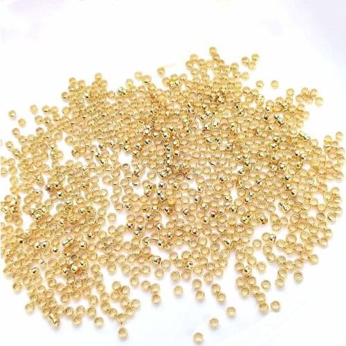 1.5/2/2.5/3/4MM Gold Silver Copper Ball Crimp End Beads Stopper Spacer Beads For DIY Jewelry Making Findings