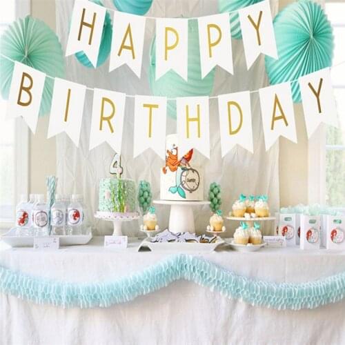 1Set Happy Birthday Bunting Banner Letter Hanging Garlands Pastel String Flags Baby Shower Birthday Party Decoration Supplies