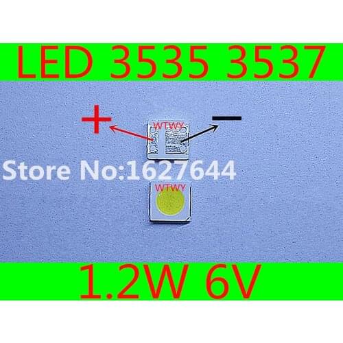 100pcs LED 3535 3537 LED TV Backlight High Power 1.2W 6V 97.7LM Cool white For SHARP LED LCD TV Backlight Application