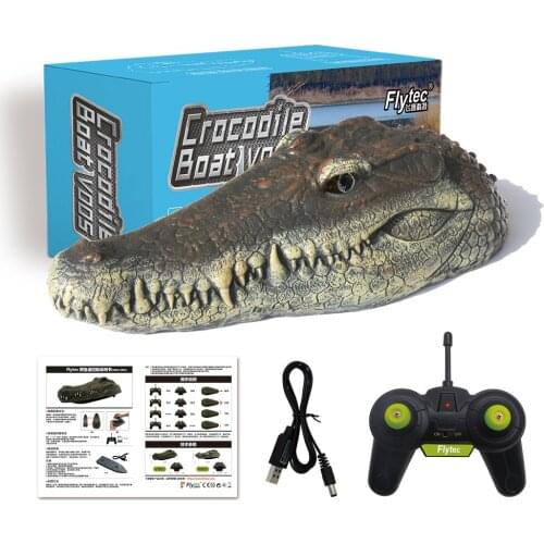 2.4GHz Simulation RC Crocodile Boat 15km/h Remote Control Speedboat for Drive Waterfowl Protect the Pool Spoof Toy