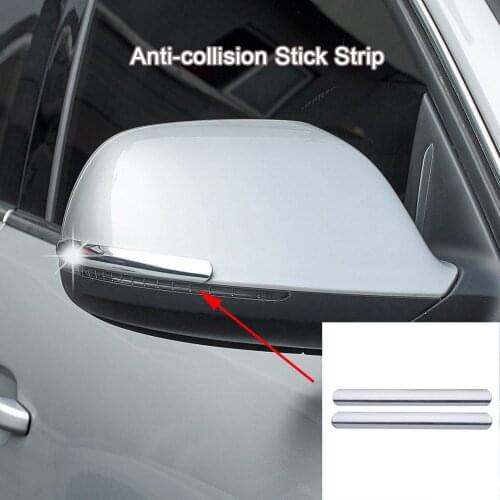 2pcs ABS Silver Chrome Anti-collision Strip Protector Guard for Car Wing Mirrors and Bumper Corner Decorative Styling Trim